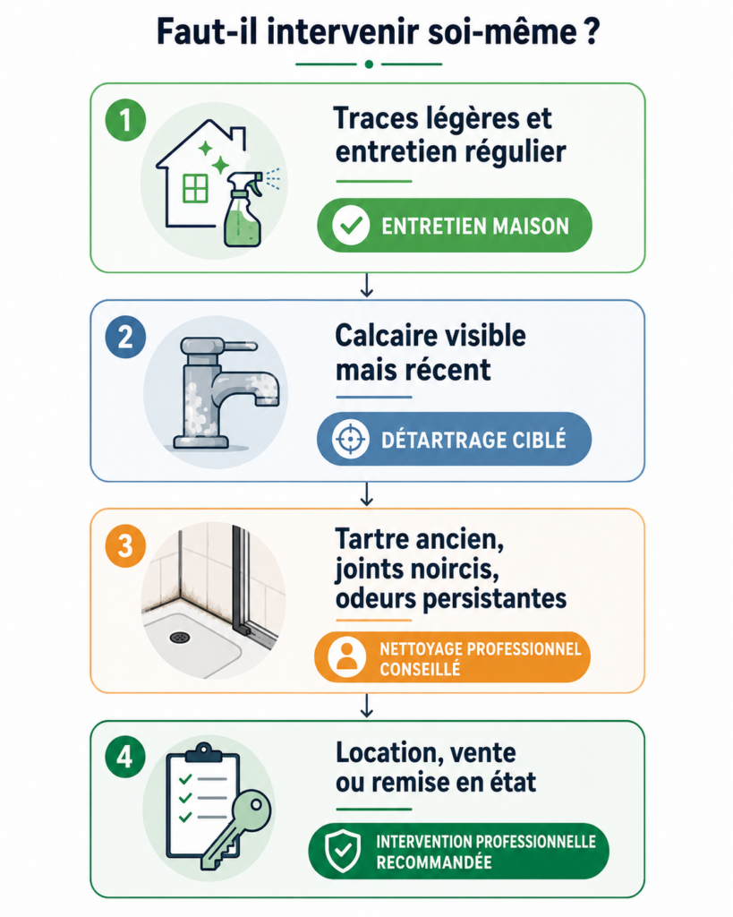 Exposition de 4 cas de salubrité et la possible nécessité d'appeler un professionnel ou non
