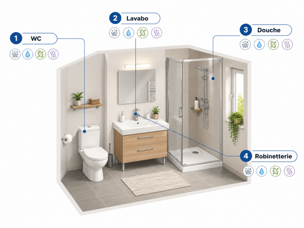 Récapitulatif des 4 zones de vos équipements sanitaires qui ne doivent plus être négligées