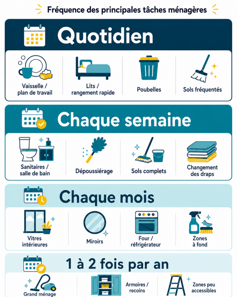 fréquence des tâches ménagères